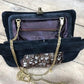 Clutch purse - 70s Ruth Saltz Suede Clutch Purse, Vintage Feathered Shoulder Bag by The Old Grainery (1970s, bag, black)