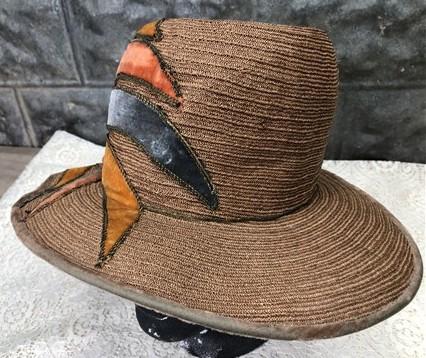 Sun hat - Gage Brothers Womens Sun Hat, Vintage Velvet Embellished Woven Gage Millinery by The Old Grainery (chicage, dres...