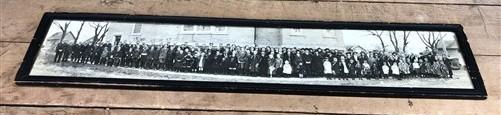 1920s Sciota IL Christian Church Photo, Antique Yardlong Panorama A