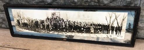 1925 Sciota IL Christian Church Historical Winter Photo, Antique Framed Photo C