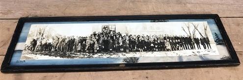 1925 Sciota IL Christian Church Historical Winter Photo, Antique Framed Photo C