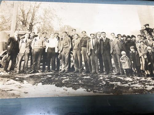 1925 Sciota IL Christian Church Historical Winter Photo, Antique Framed Photo C