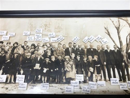 Antique photograph - 1920s Sciota IL Christian Church Names Historical Photo, Antique Framed Photo D by The Old Grainery (...