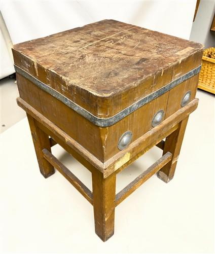 Butcher Block - Butcher Block Table Countertop, Vintage, Butcher Block Island, Kitchen Table, H by The Old Grainery (Butch...