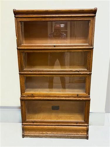 Cabinet - Macey Barrister Bookcase, Vintage Lawyer Cabinet,4 Stack Sliding Door Bookcase D by The Old Grainery (Barrister,...