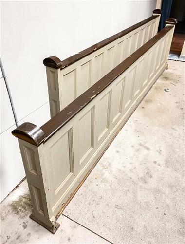Communion Rail - Pair Church Communion Railings, Vintage 12' Wood Altar Rails, Church Fixture by The Old Grainery (altar r...