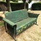 Glider - Metal Porch Glider Bench, Vintage Garden Patio Seat, Green Chippy Paint, Outdoor by The Old Grainery (antique, ga...
