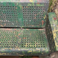 Glider - Metal Porch Glider Bench, Vintage Garden Patio Seat, Green Chippy Paint, Outdoor by The Old Grainery (antique, ga...