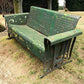 Glider - Metal Porch Glider Bench, Vintage Garden Patio Seat, Green Chippy Paint, Outdoor by The Old Grainery (antique, ga...
