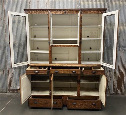 Vintage Cabinet - Hoosier Cabinet, Vintage Kitchen Cupboard, Crackle Finish, China Cabinet, A by The Old Grainery (buffet,...