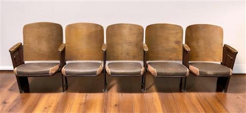 Theater Seats - 5 Padded Folding Theater Seats, Auditorium Theatre Seat, Entryway Bench D3 by The Old Grainery (art deco,...