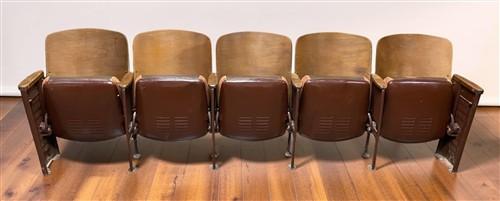 Theater Seats - 5 Padded Folding Theater Seats, Auditorium Theatre Seat, Entryway Bench D3 by The Old Grainery (art deco,...