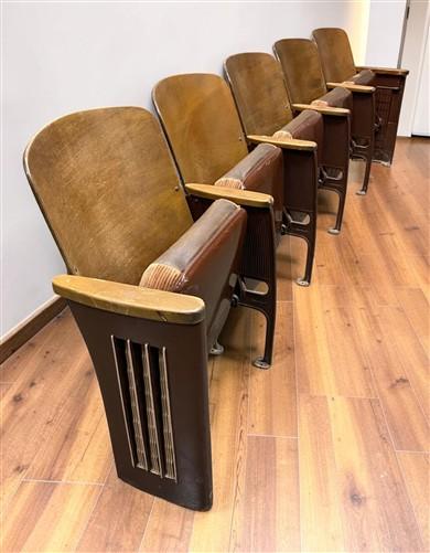 Theater Seats - 5 Padded Folding Theater Seats, Auditorium Theatre Seat, Entryway Bench D3 by The Old Grainery (art deco,...