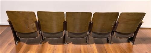 Theater Seats - 5 Padded Folding Theater Seats, Auditorium Theatre Seat, Entryway Bench D3 by The Old Grainery (art deco,...