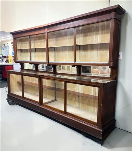 12' Retail Store Display Cabinet, Vintage Backbar, Bookcase, Display Case, E