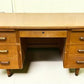 Desk - 54" Wood Desk, Vintage Mid-Century Double Pedestal 6 Drawer Home Office Desk by The Old Grainery (antique desk, com...