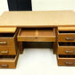 Desk - 54" Wood Desk, Vintage Mid-Century Double Pedestal 6 Drawer Home Office Desk by The Old Grainery (antique desk, com...