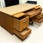 Desk - 54" Wood Desk, Vintage Mid-Century Double Pedestal 6 Drawer Home Office Desk by The Old Grainery (antique desk, com...