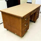 Desk - 54" Wood Desk, Vintage Mid-Century Double Pedestal 6 Drawer Home Office Desk by The Old Grainery (antique desk, com...