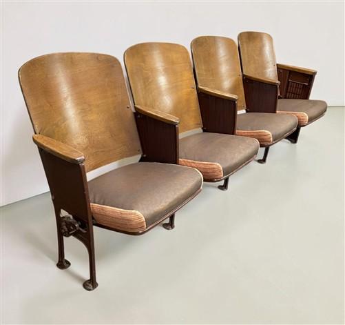 Theater Seats - 4 Padded Folding Theater Seats, Auditorium Theater Seat, Entryway Bench, A53 by The Old Grainery (auditori...