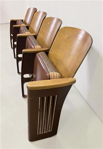 Theater Seats - 4 Padded Folding Theater Seats, Auditorium Theater Seat, Entryway Bench, A53 by The Old Grainery (auditori...