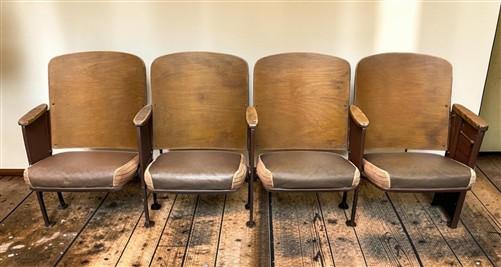 Theater Seats - 4 Padded Folding Theater Seats, Auditorium Theater Seat, Entryway Bench, A54 by The Old Grainery (auditori...