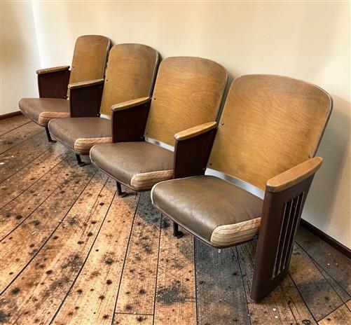 Theater Seats - 4 Padded Folding Theater Seats, Auditorium Theater Seat, Entryway Bench, A54 by The Old Grainery (auditori...