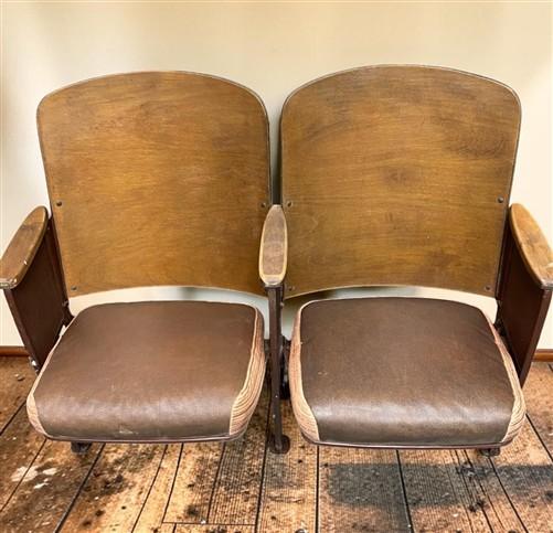 Theater Seats - 4 Padded Folding Theater Seats, Auditorium Theater Seat, Entryway Bench, A54 by The Old Grainery (auditori...