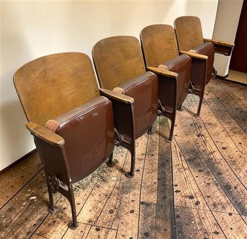 Theater Seats - 4 Padded Folding Theater Seats, Auditorium Theater Seat, Entryway Bench, A54 by The Old Grainery (auditori...
