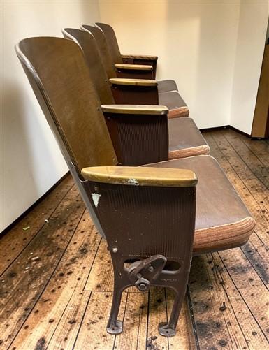 Theater Seats - 4 Padded Folding Theater Seats, Auditorium Theater Seat, Entryway Bench, A54 by The Old Grainery (auditori...