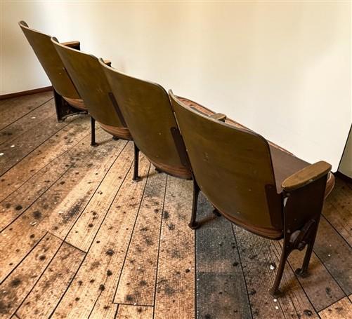 Theater Seats - 4 Padded Folding Theater Seats, Auditorium Theater Seat, Entryway Bench, A54 by The Old Grainery (auditori...
