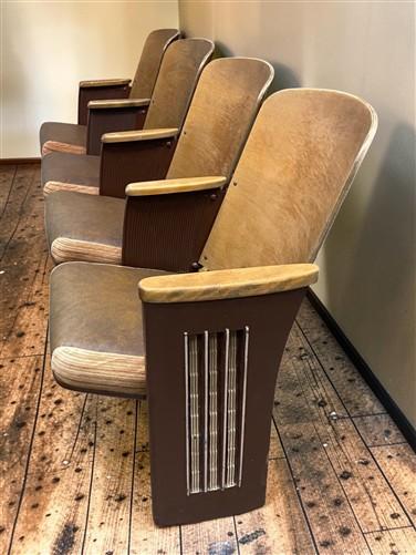 Theater Seats - 4 Padded Folding Theater Seats, Auditorium Theater Seat, Entryway Bench, A54 by The Old Grainery (auditori...