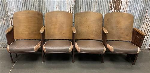 Theater Seats - 4 Padded Folding Theater Seats, Auditorium Theater Seat, Entryway Bench, A55 by The Old Grainery (auditori...
