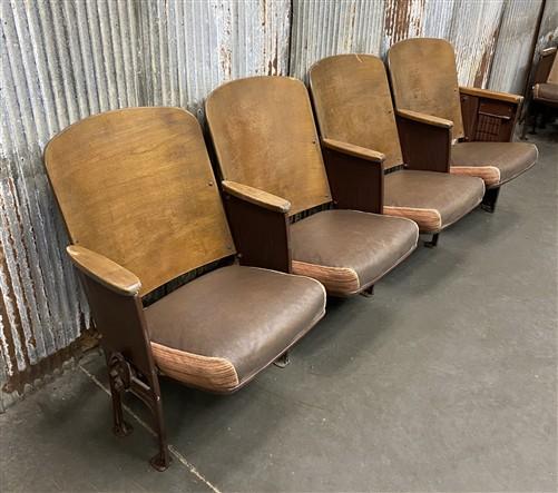 Theater Seats - 4 Padded Folding Theater Seats, Auditorium Theater Seat, Entryway Bench, A55 by The Old Grainery (auditori...