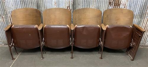 Theater Seats - 4 Padded Folding Theater Seats, Auditorium Theater Seat, Entryway Bench, A55 by The Old Grainery (auditori...