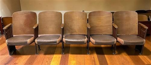 5 Padded Folding Theater Seats, Auditorium Theatre Seat, Entryway Bench D4