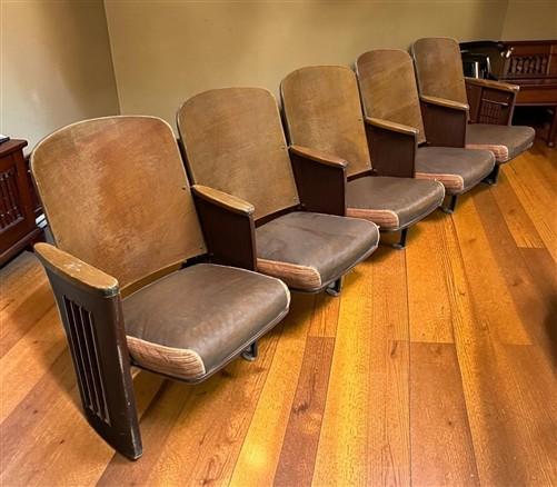 5 Padded Folding Theater Seats, Auditorium Theatre Seat, Entryway Bench D4
