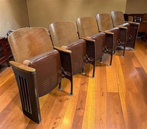 5 Padded Folding Theater Seats, Auditorium Theatre Seat, Entryway Bench D4
