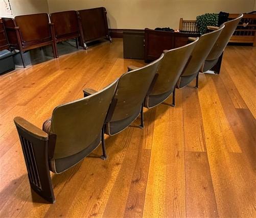 5 Padded Folding Theater Seats, Auditorium Theatre Seat, Entryway Bench D4