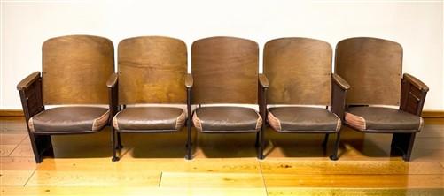 Theater Seats - 5 Padded Folding Theater Seats, Auditorium Theatre Seat, Entryway Bench D5 by The Old Grainery (art deco,...
