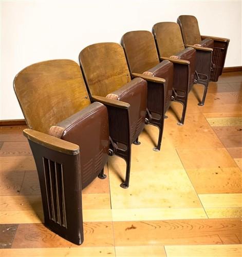 Theater Seats - 5 Padded Folding Theater Seats, Auditorium Theatre Seat, Entryway Bench D5 by The Old Grainery (art deco,...