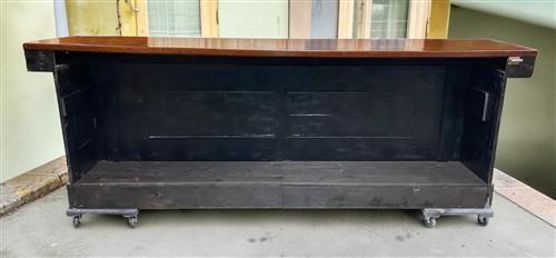 Back and Front Bar Set - Vintage Front & Back Bar Set, Wood Counter, Mirrored Back Bar Cabinet Restaurant by The Old Grain...