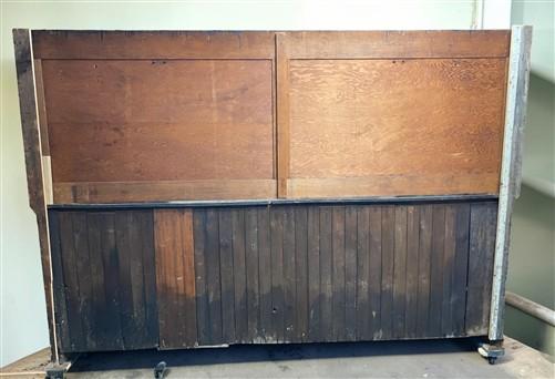 Vintage Front & Back Bar Set, Wood Counter, Mirrored Back Bar