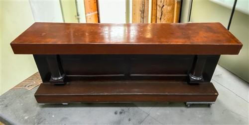 Vintage Front & Back Bar Set, Wood Counter, Mirrored Back Bar
