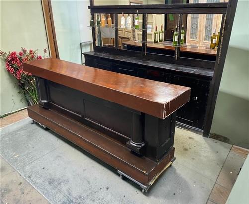 Back and Front Bar Set - Vintage Front & Back Bar Set, Wood Counter, Mirrored Back Bar Cabinet Restaurant by The Old Grain...