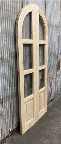 Arched French Double Doors (32x80.5) 3 Pane Glass European Styled Doors O15-A