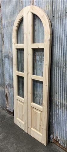 Arched French Double Doors (32x80.5) 3 Pane Glass European Styled Doors O15-A