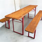 Table - Vintage German Oktoberfest Beer Garden Table & Bench, Honey Brown Outdoor Set H2 by The Old Grainery (beer garden...