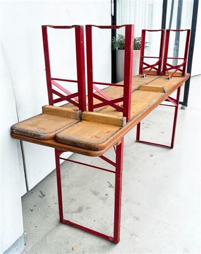Table - Vintage German Oktoberfest Beer Garden Table & Bench, Honey Brown Outdoor Set H2 by The Old Grainery (beer garden...