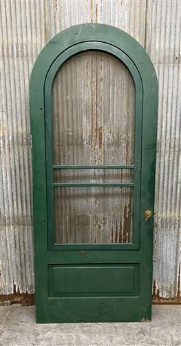 Green Arched Screen Porch Door (33.75x81.25) Vintage Wood Screen Door, Exterior